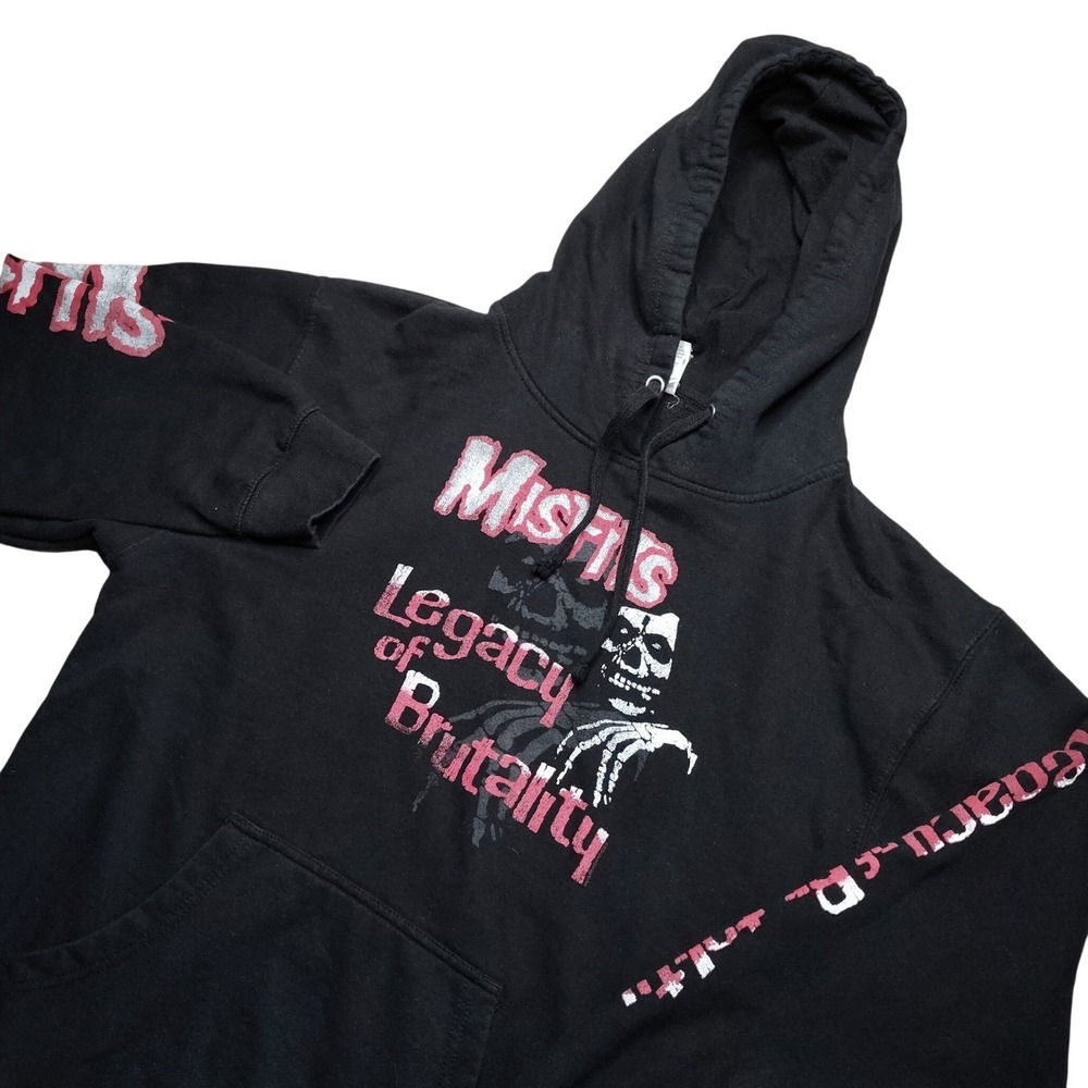 Misfits Hoodie Mens Large Black Legacy of Brutality Graphic Pullover Logo Sleeve